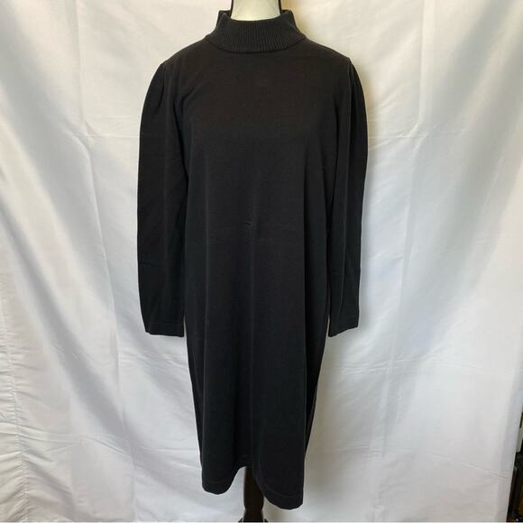 Kim Rodger’s Black Mock Neck Long Sleeve Sweater Dress Size 1X Womens - Picture 1 of 9
